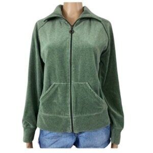 Everlast Green Heather Zip Up Sweatshirt Size Medium split kangaroo pocket